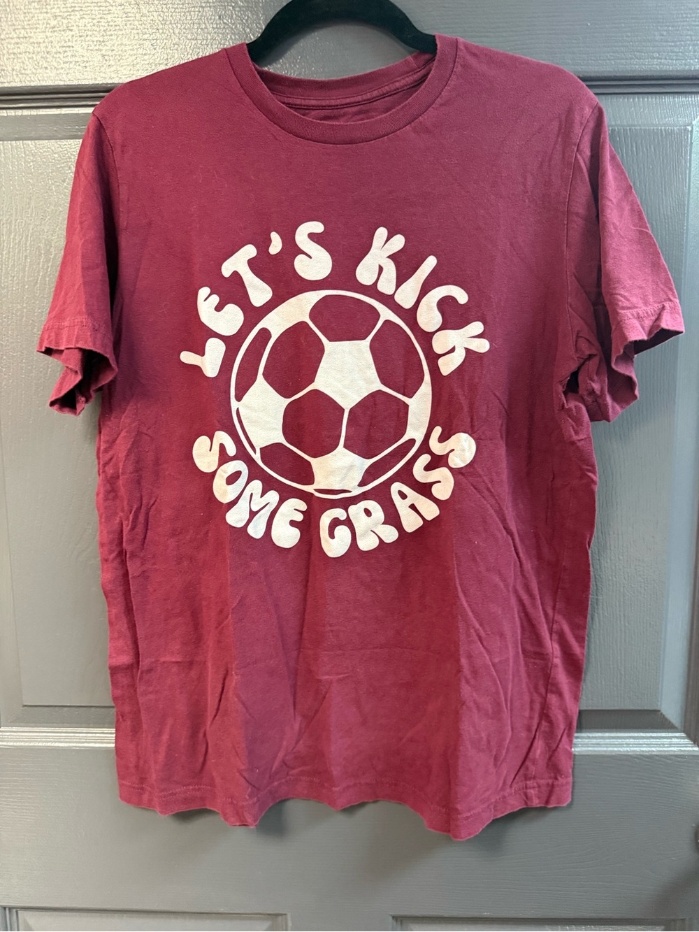 Maroon Soccer Graphic Short Sleeve Tee